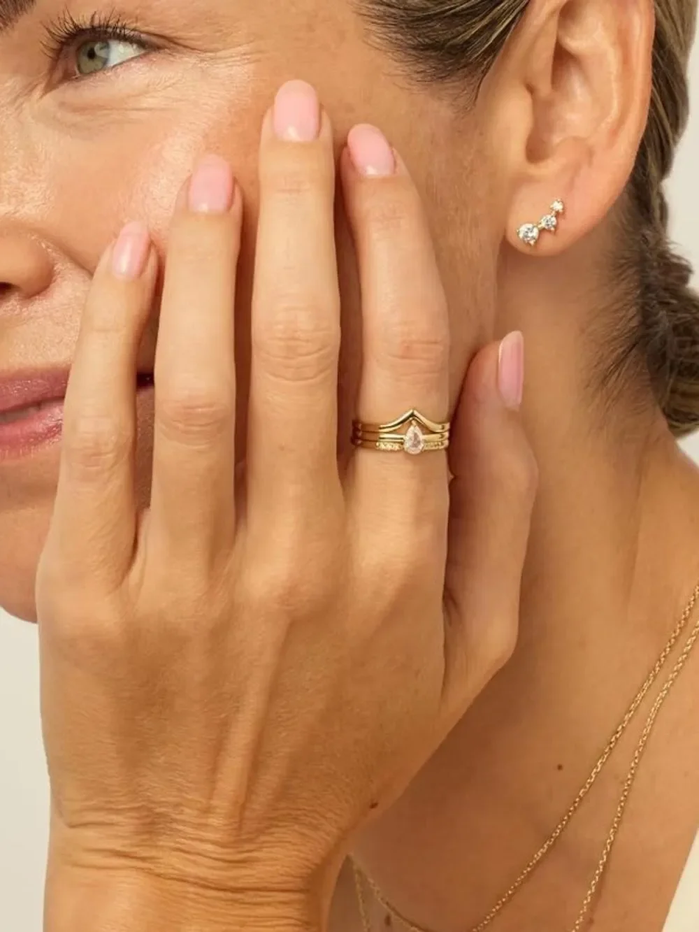 14K Gold Plated Stacking Ring Set